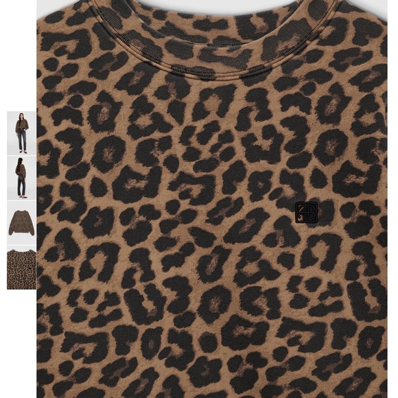 Anine Bing Miles Sweatshirt in Black and Brown Leopard - Picture 6 of 8
